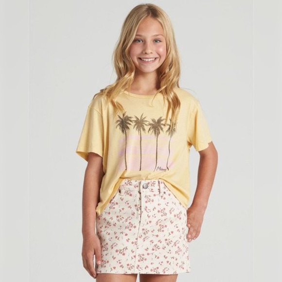 Billabong Girls’ Denim Cream Pink Floral Mini Skirt - Picture 10 of 13